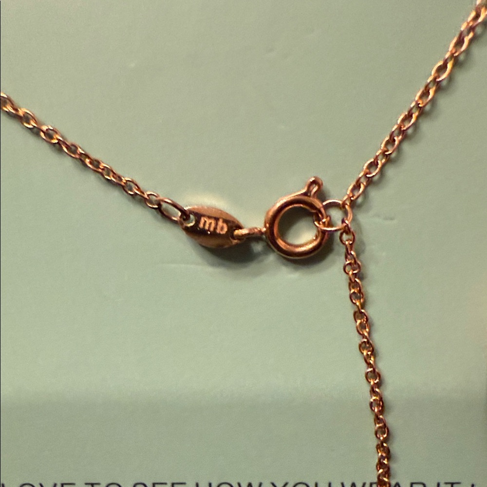 Maya Brenner LOVE Necklace Gold-Plated NWT w/ Pouch Asymmetrical Letter - Picture 4 of 4